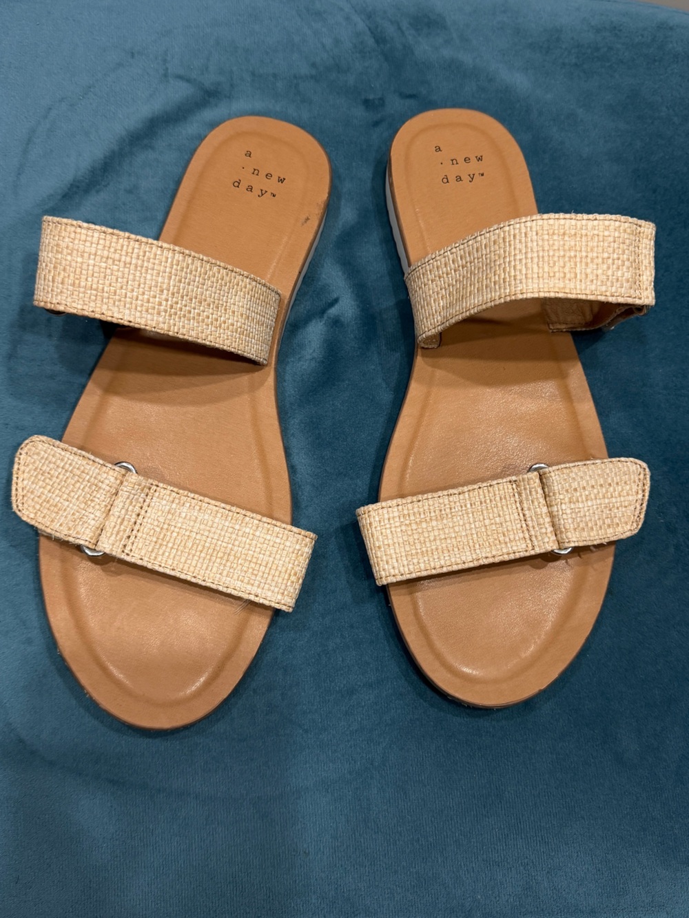 Target A New Day Woven Double-Strap Slide Sandals - Tan